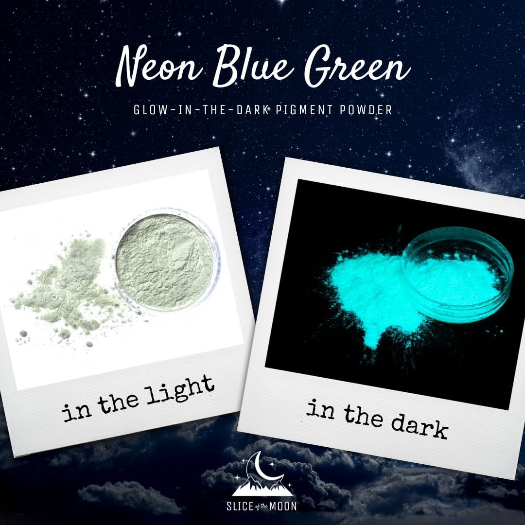 Neon Blue Green Glow-in-the-Dark Pigment Powder